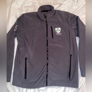 Ireland Live For Rugby Men's Size Medium Jacket Grey Zip Crest Embroidered